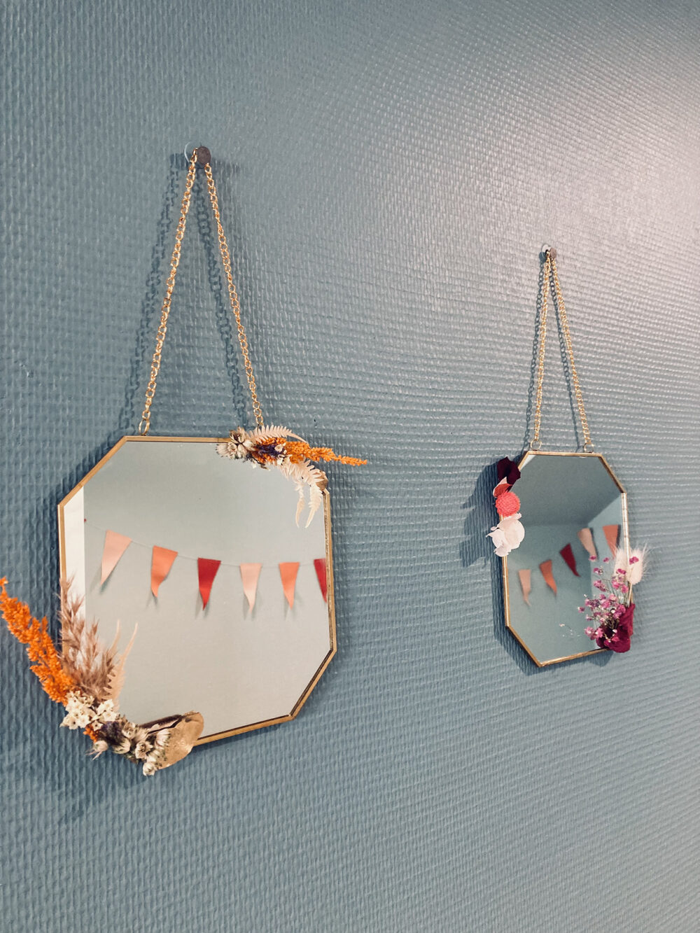miroir fleuri, atelier floral pom violette gex