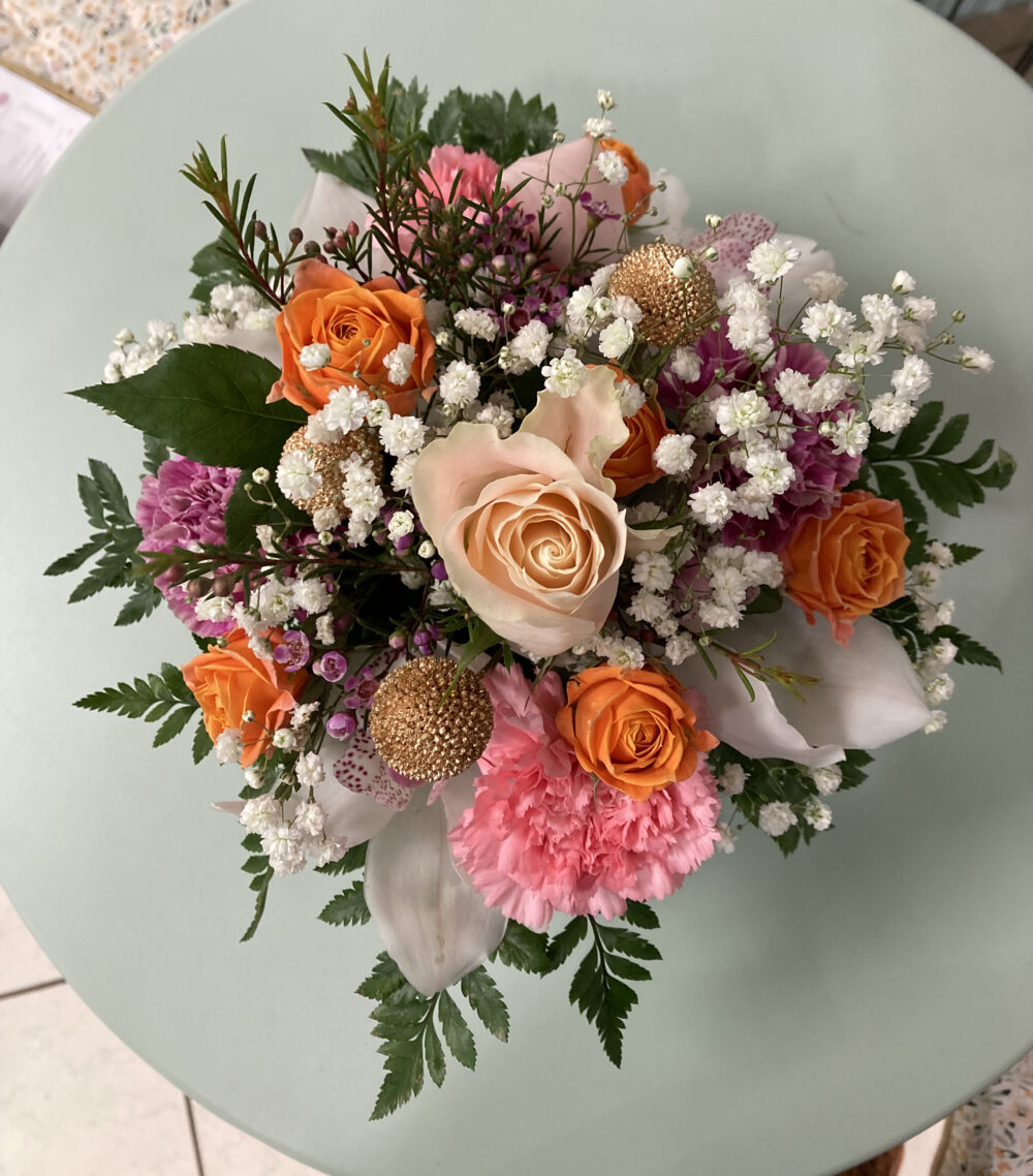 composition d'automne, atelier floral pom violette gex