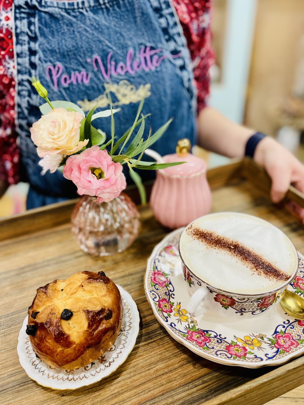 café fleurs Pom Violette